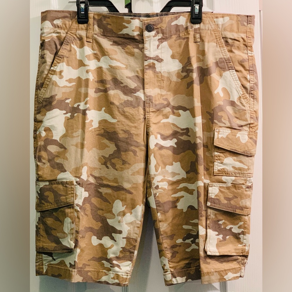 George Men's Messenger Cargo Shorts, 14" Inseam Sizes 40 Camo